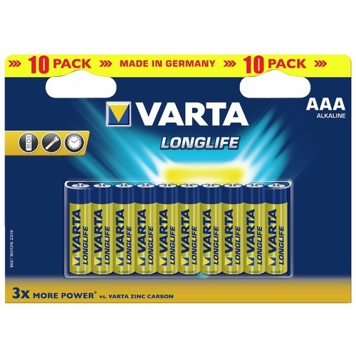 Pile alcaline Varta Longlife LR03/AAA 1,5V - vendu par 10
