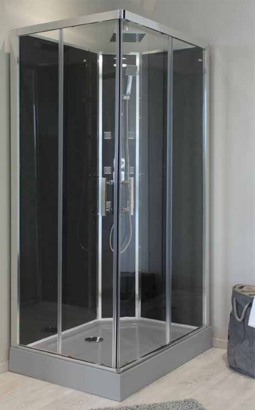 Cabine de douche hydromassante Selia grise 110 x 80 cm