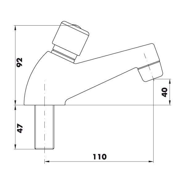Robinet de lavabo temporisé chrome standard