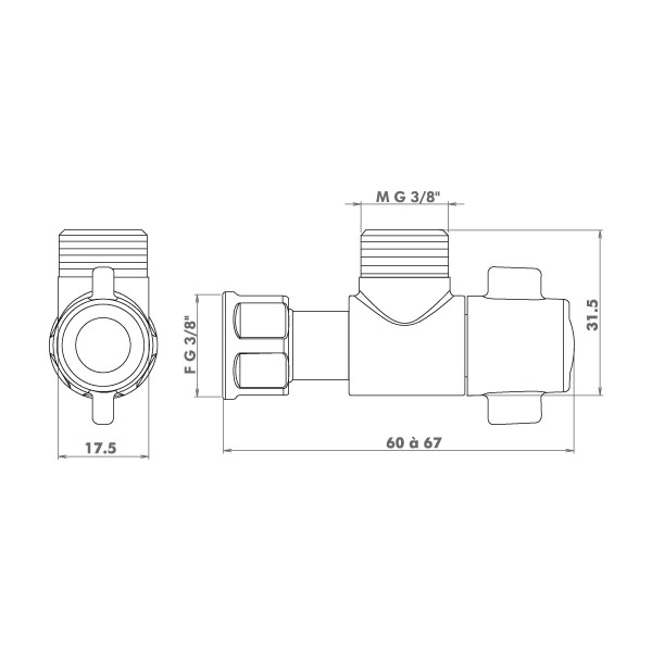 Robinet de chasse equerre design - Somatherm