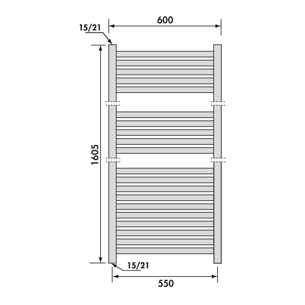 Radiateur sèche-serviettes acier - delta chrome