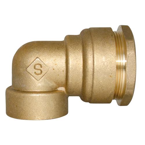 Raccord coude laiton femelle pour tube PE - Somatherm