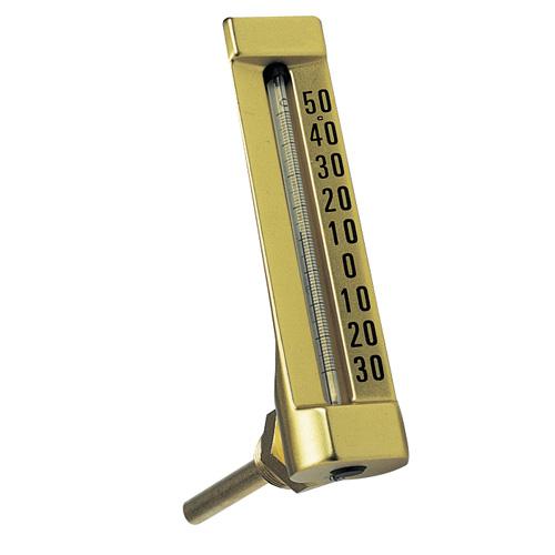 Thermomètre coudé boîtier alu pour chauffage 0-120°C L=100mm