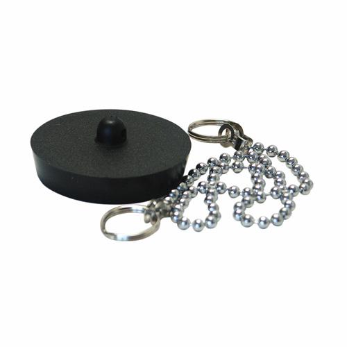 Bouchon PVC noir avec chainette anneau