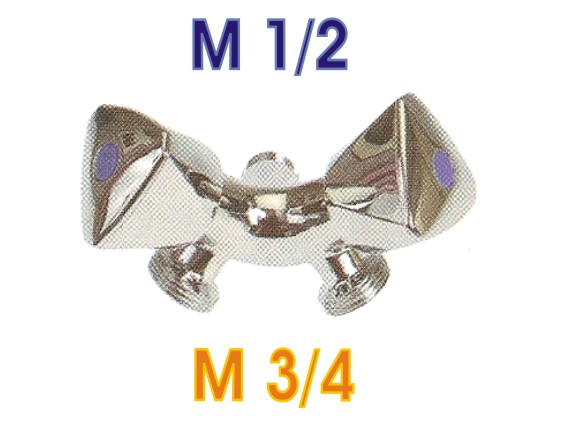 Robinet machine à laver double m1/2 (15/21) sorties m3/4 (20/27