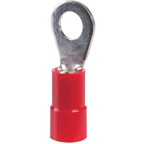 Cosse à sertir pré-isolée PVC rouge anneau section 0,5 à 1,5mm² Diam4,2mm vendu par 100