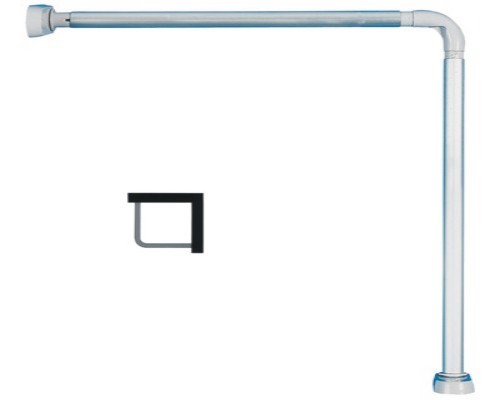 Kit porte-rideau d'angle en aluminium Alu anodise 70 x 70 Diam 25 mm