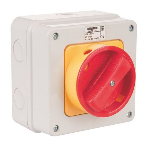 Interrupteur de proximité 4 pôles 16A Gewiss 114x114x71,5mm