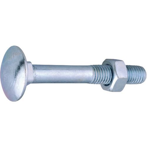 Boulon bois tête ronde, Japy zingué 8x100 - boîte de 100