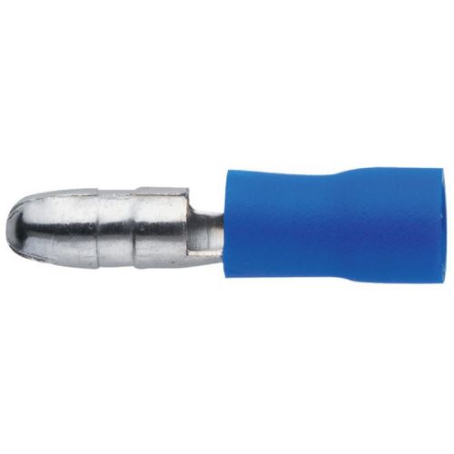 Fiche cylindrique bleu section 1,5 à 2,5mm² Diam4mm ext. vendu par 10