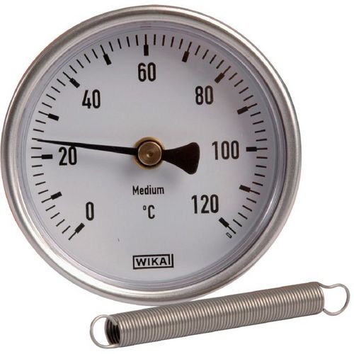 Thermomètre à ressort de 0 à 120°C Cadran 63 mm