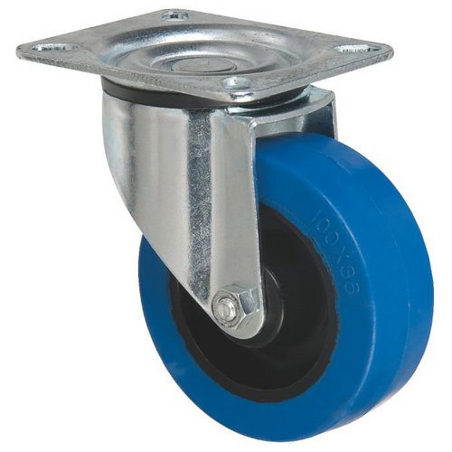 Roulette caoutchouc Tecnibleu platine pivotante série S2N Diam125mm