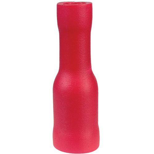 Fiche cylindrique Femelle rouge section 0,5 à 1,5mm² Diam4mm ext. vendu par 10