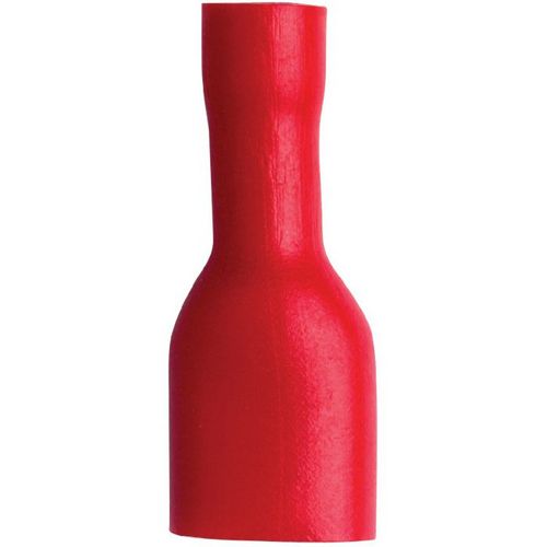 Fiche femelle entièrement isolée rouge section 1,5 à 2,5mm² Diam6,35mm ext. vendu par 10