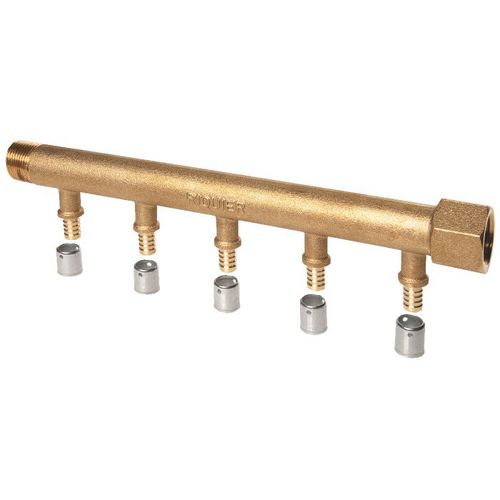 Collecteur MF3/4'' avec départs à sertir 5 sorties PER Diam12mm