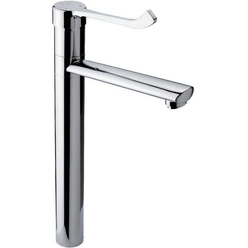 Mitigeur à commande au poignet orientable H=300mm saillie 250mm Delabie