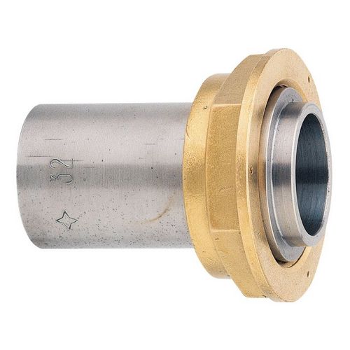 Raccord droit à joint plat, pour tube acier diam42mm, écrou 10/32