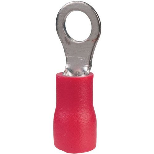 Cosse pré-isolée à plage ronde rouge section 0,5 à 1,5mm² Diam6,5mm ext. vendu par 10