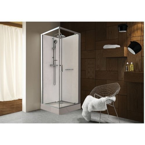 Cabine de douche carrée 90x90 Kara Leda porte pivotante
