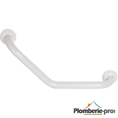 Barre d'appui Diam30mm alu époxy blanc coudée 265x265mm Godonnier
