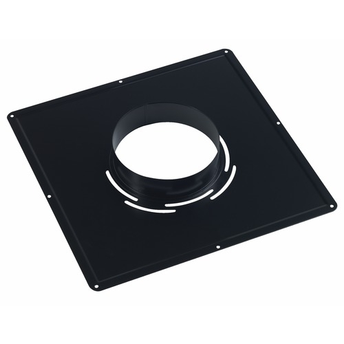 Plaque de propreté Inox 400x400mm émail noir mat Diam125mm