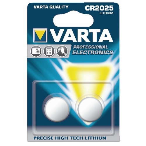 Pile bouton lithium Varta CR2025 3V Diam20x2,5mm - vendu par 2