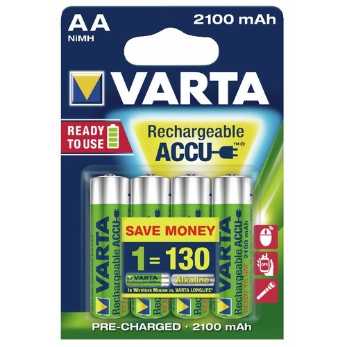 Accumulateur rechargeable Ni/MH Varta HR06-AA 2100mAh 1,2V - vendu par 4