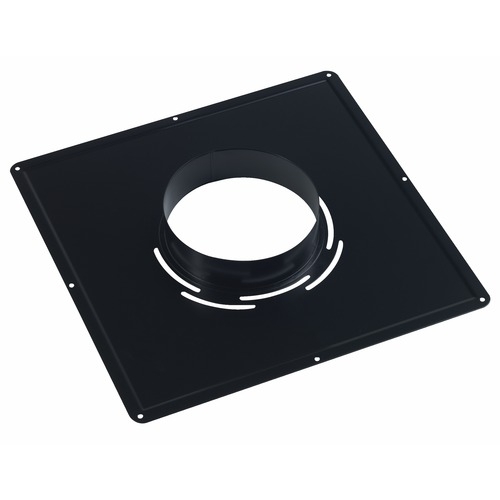 Plaque de propreté Inox 400x400mm émail noir mat Diam155mm