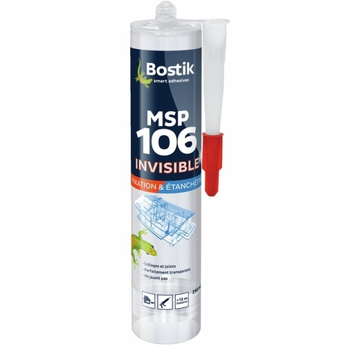 Mastic polymère MSP 106 Bostik transparent - 12 cartouches de 290ml