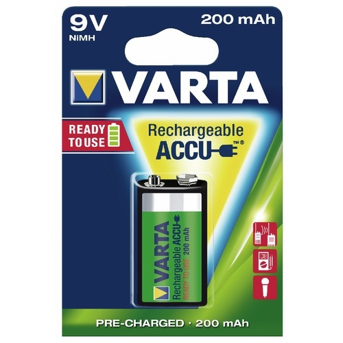 Accumulateur rechargeable Ni/MH Varta HR22 200mAh 9V - à l'unité