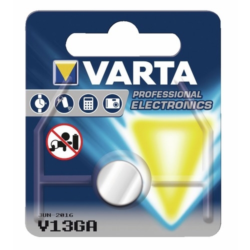 Pile bouton alcaline Varta L44/V13GA 1,5V Diam11,6x5,4mm - à l'unité