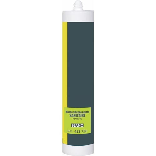 Mastic sanitaire silicone neutre Makemo P-Pro blanc 300ml - carton de 24