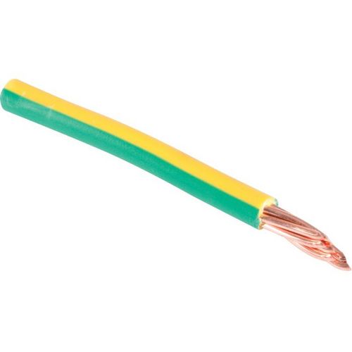 Fil rigide H07V-R 25mm² vert/jaune à la coupe