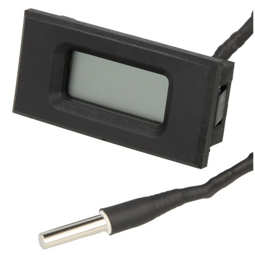 Thermomètre digital LCD à piles, Diam44,5x25mm, sonde 3m
