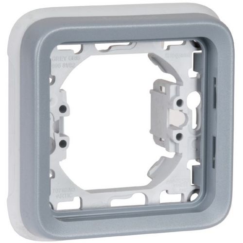 Support plaque gris 1 poste Plexo composable IP 55