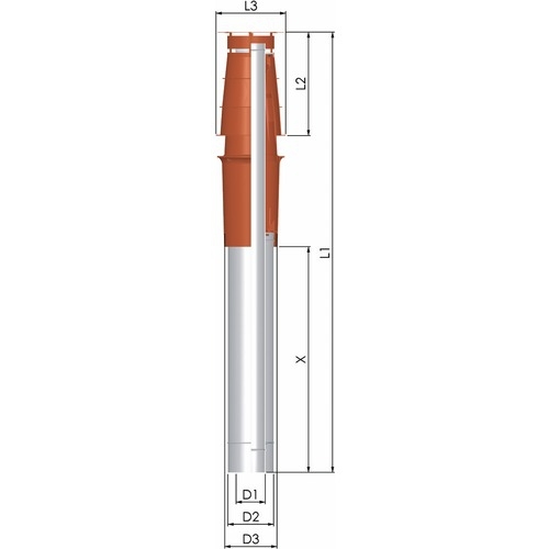 Terminal vertical Econext TEN Alu/Galva Diam60/100 brun