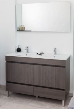 Meuble lavabo LANCELO gris foncé largeur 120cm à poser