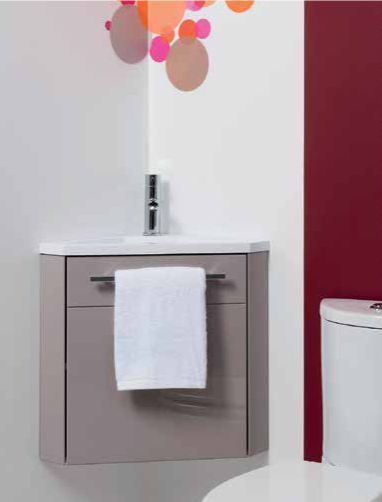 Lave Mains d'angle NINO taupe largeur 44 cm à suspendre