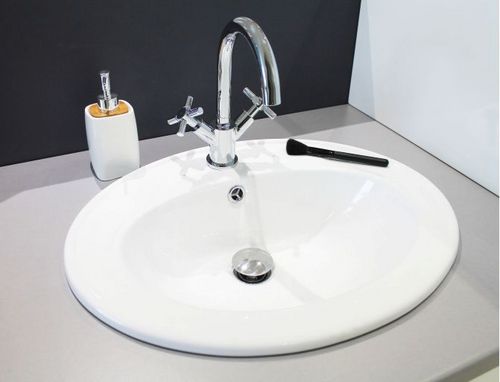 Vasque ZOE en céramique blanche 55x45cm à encastrer