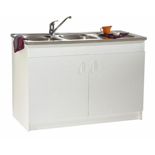 Meuble sous-évier 3 portes H820xP600xL1200 Sim NF - vendu sans évier ni robinetterie