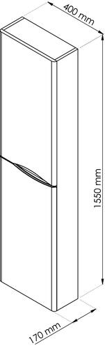 Colonne 2DOO gris cendré largeur 40cm à suspendre