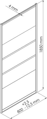 Paroi de douche fixe Missi 4mm 80 cm blanc