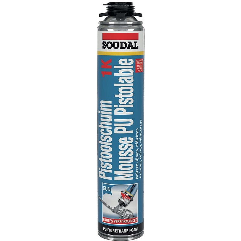 Mousse PU auto-expansive Soudal pistolable à visser 700ml - carton de 12