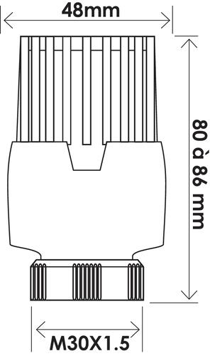 Tête thermostatique à dilatation de liquide M30x1,5